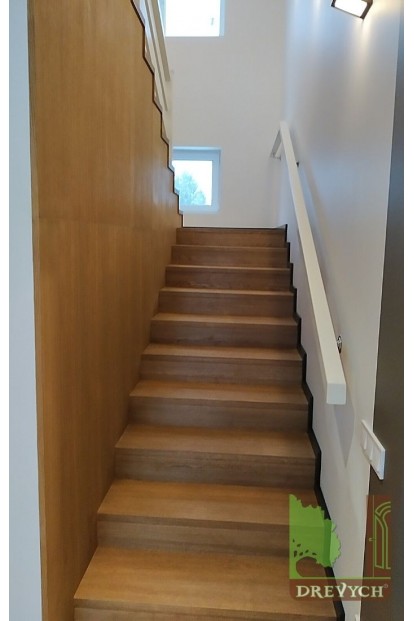 Stairs with wooden handrails